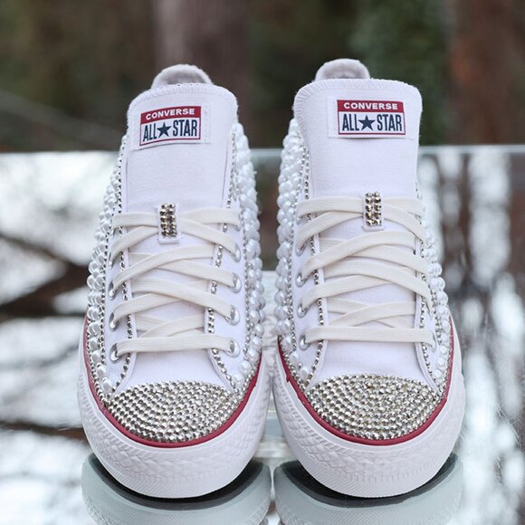 Converse Chuck Taylor All Star Low Rhinestones & Pearls - Picture 9 of 15